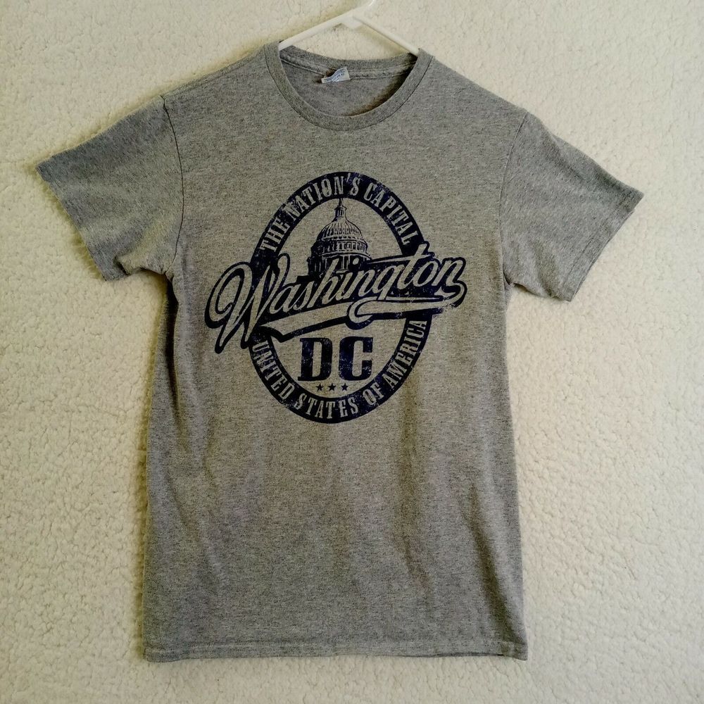 Washington D.C. Delta T-Shirt Adult Medium Short‎ Sleeve Gray